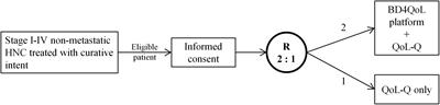 A multicenter randomized trial for quality of life evaluation by non-invasive intelligent tools during post-curative treatment follow-up for head and neck cancer: Clinical study protocol